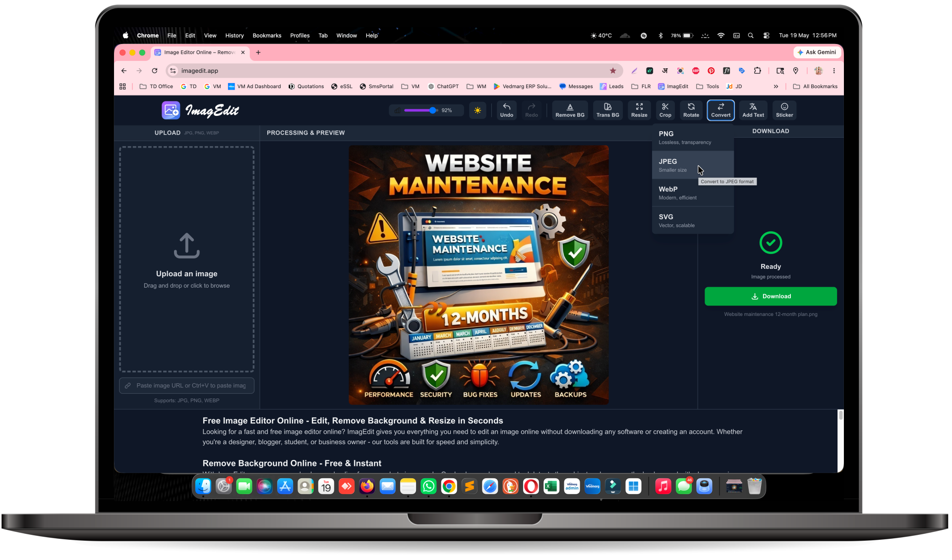 Our Products - TechDost Free Image Editor Online-Convert-Features