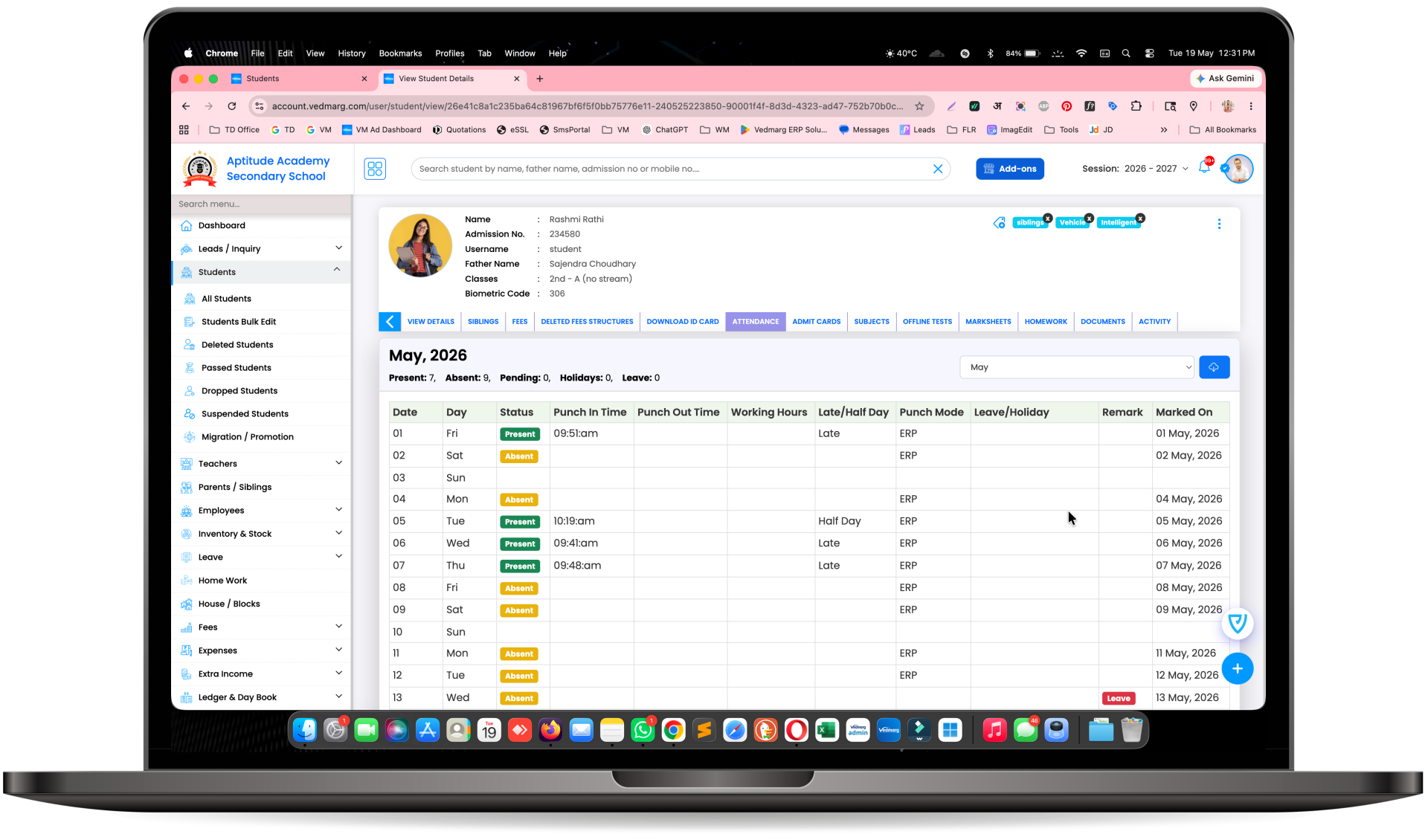 Our Products - TechDost Student-Attendance-View